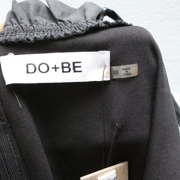 DO+BE Off Shoulder Dress Ruffle Neckline Stretch Knee Length Fancy Party Black - Picture 9 of 9